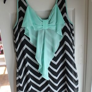 Chevron, Turquoise Dress